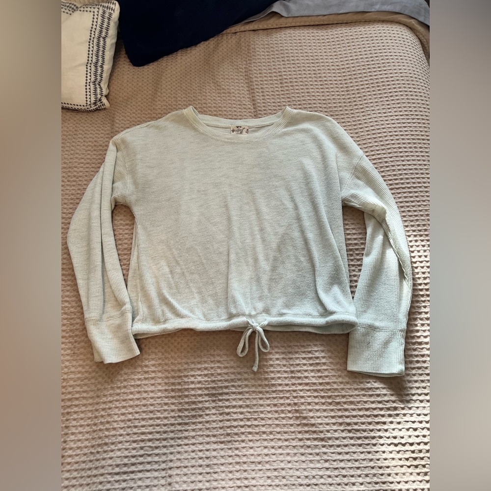 Mint MIDI Crop Waffle knit top